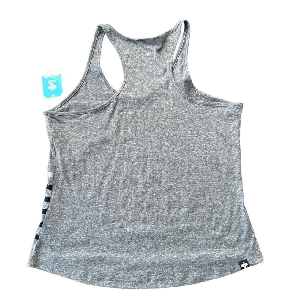 Rabbit Remix Tank Top Running Tank Grey Stripe Large Nwt — image 2 of 8